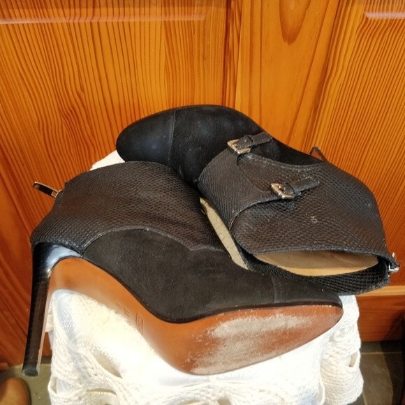 Coach Black Booties Tina Monk Strap Buckle 8.5 B - Picture 6 of 8